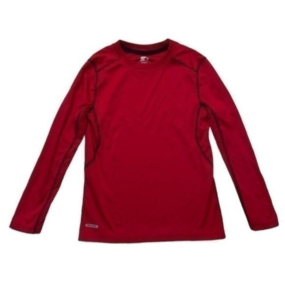 Starter Long Sleeve T-shirt size small 6-7 red polyester dry fit